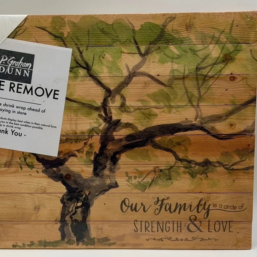 P Graham Dunn Made in America Wood Wall Art Family Strength Love Tree